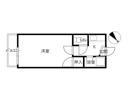 サンヴィレッジ(1K/2階)の間取り写真