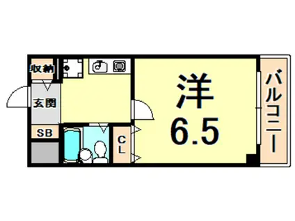 エレガント甲子園(1K/3階)の間取り写真