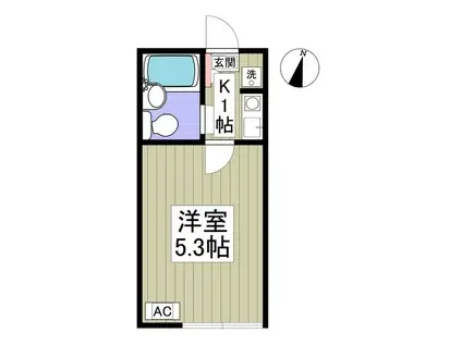 ミキコーポ新所沢(1K/1階)の間取り写真