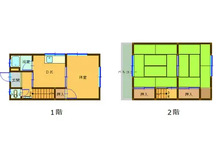 事代堂アパート(3DK/1階)の間取り写真