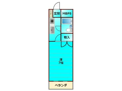 カサ コモダ6(1K/4階)の間取り写真
