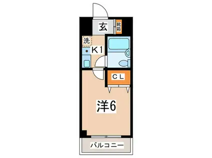 クリオ相武台弐番館(1K/2階)の間取り写真