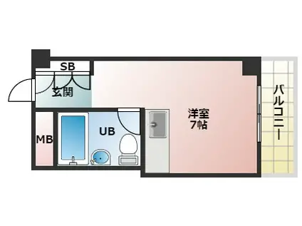 ウイズテリア蔵之内(ワンルーム/3階)の間取り写真