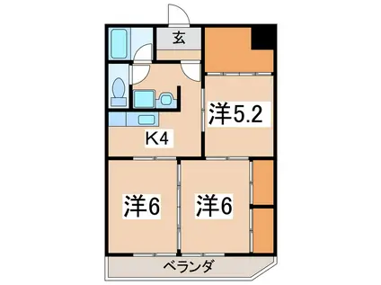 栄町ファーストマンション(3K/3階)の間取り写真