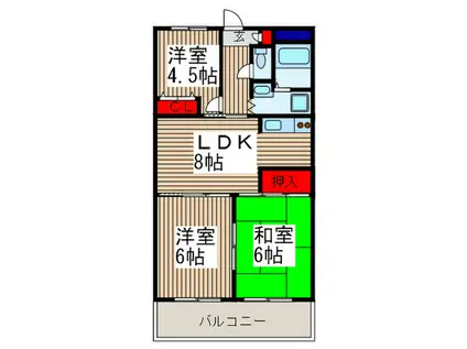 メゾン椎橋(3LDK/2階)の間取り写真