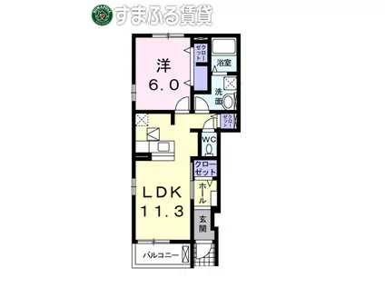 コーポラス高塚II(1LDK/1階)の間取り写真