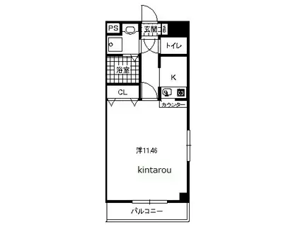 ブランドールヒルズ幕張(1K/3階)の間取り写真