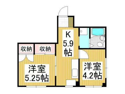 平栗ビル(2K/3階)の間取り写真
