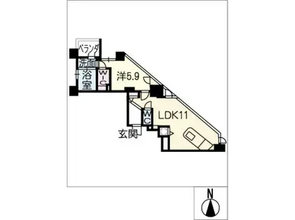 SK BUILDING-501(1LDK/4階)の間取り写真