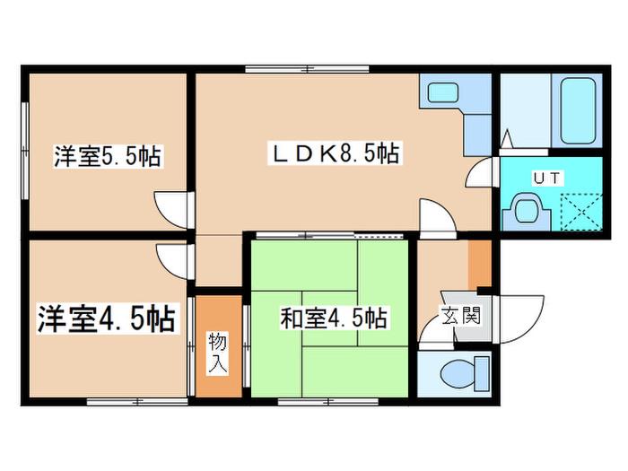 インリバーハイム(3LDK/2階)の間取り写真