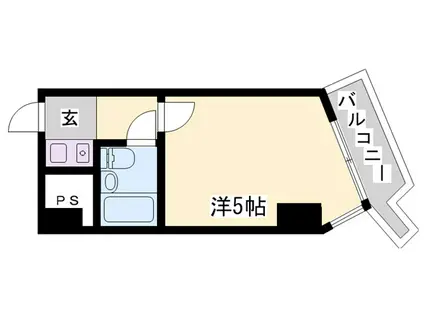 ライオンズマンション神戸元町第2(ワンルーム/4階)の間取り写真