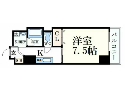 エクセル姫路(1K/7階)の間取り写真
