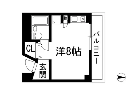 ロイヤルコート上池田(ワンルーム/3階)の間取り写真