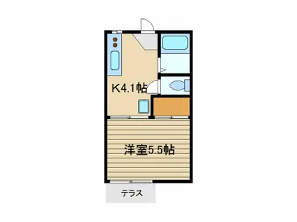 メゾン菊地(1K/1階)の間取り写真