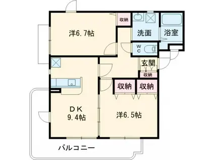 テージス(2DK/1階)の間取り写真