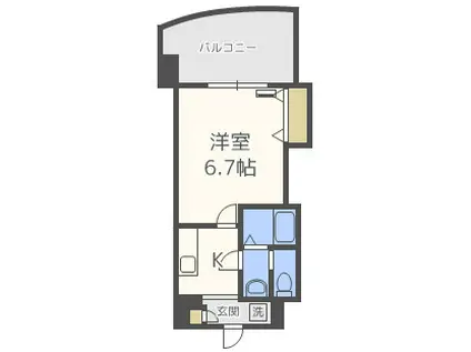 LUXEドーム前I(1K/5階)の間取り写真