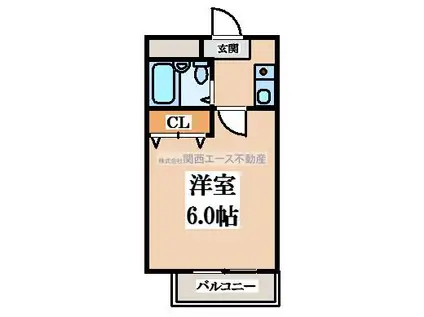ラキアメゾン高井田(1K/4階)の間取り写真