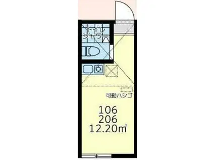 ユナイト森カーズレイク(ワンルーム/2階)の間取り写真