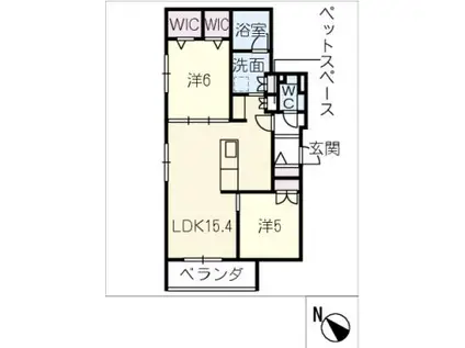 ENSOLEILLE MOTOYAMA(2LDK/2階)の間取り写真