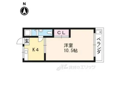 三幸マンション(1DK/3階)の間取り写真