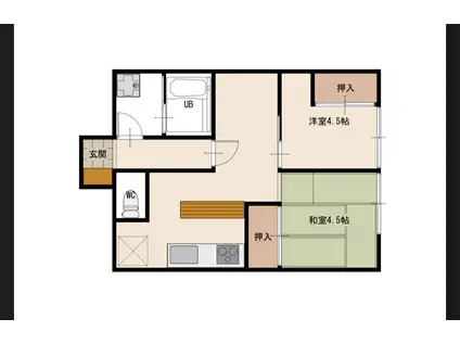 マンション最上階眺望良好花火鑑賞セントラルハイツ熊谷(2DK/11階)の間取り写真