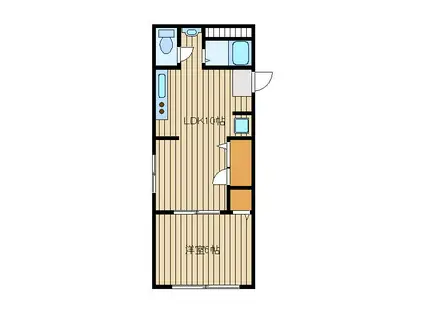 コーポラスこだま(1LDK/1階)の間取り写真