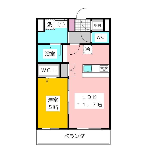 GRANDIR(1LDK/3階)の間取り写真
