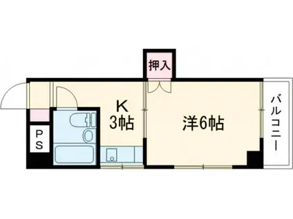 FORウエスト宇品(1K/4階)の間取り写真