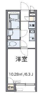 シャトル杉田V(1K/1階)の間取り写真