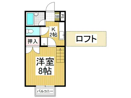 ウィンドヒルズ(1K/1階)の間取り写真