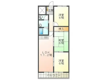 ノーブル・ライフ(3LDK/2階)の間取り写真