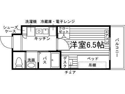 学生会館 KAMFORT大分大学前(1K/5階)の間取り写真