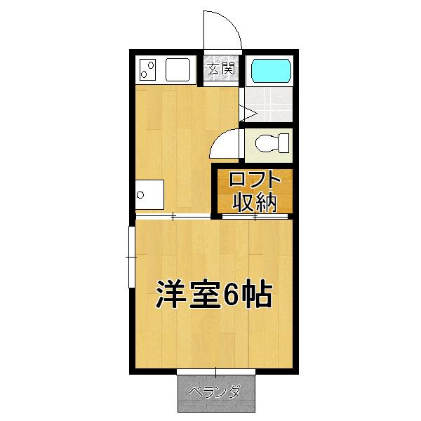 越路第一コーポナバタ(1K/1階)の間取り写真
