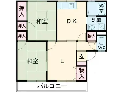 メゾンド・ジャルダンB棟(3DK/1階)の間取り写真