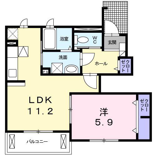 シャルロットII(1LDK/1階)の間取り写真
