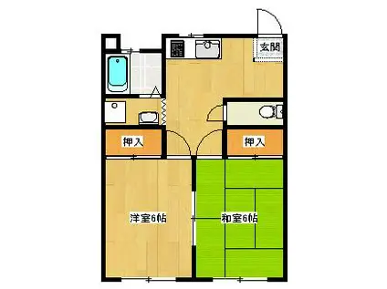 マルキューハイツ(2DK/1階)の間取り写真