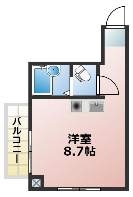 ブリリアントハイツ(ワンルーム/3階)の間取り写真