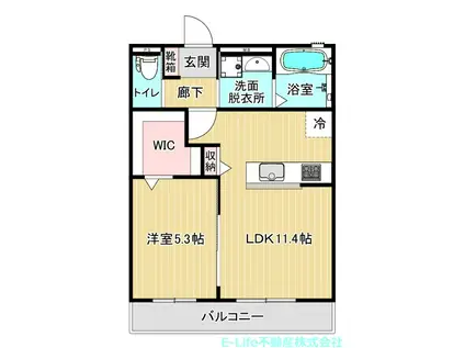 ラ コリーナ大津(1LDK/2階)の間取り写真