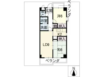 MSコーポ(2LDK/2階)の間取り写真