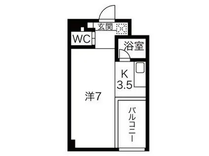 クレイタスパークIII(ワンルーム/3階)の間取り写真
