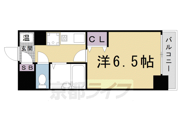 LEGAL京都河原町(1K/3階)の間取り写真