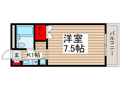 エミネンス船橋(1K/3階)の間取り写真