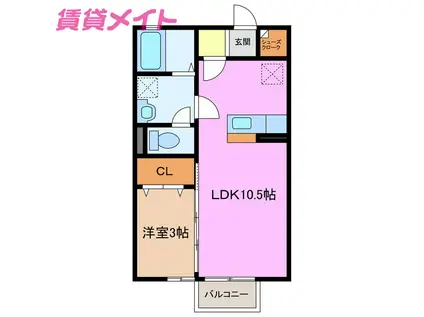 COMODO楠III(1LDK/2階)の間取り写真