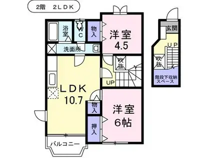 MY.江原I(2LDK/2階)の間取り写真