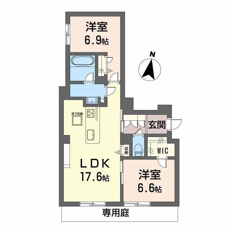 シャーメゾン春日(2LDK/1階)の間取り写真