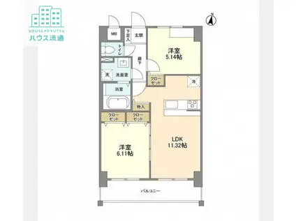 ルーカス長崎諫早I(2LDK/3階)の間取り写真