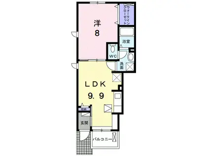 メイプル タウン(1LDK/1階)の間取り写真