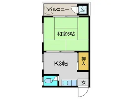 杉本ビル(1K/5階)の間取り写真