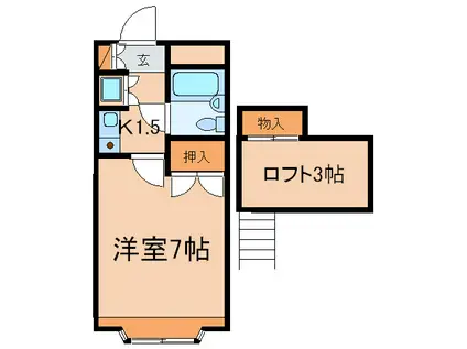 メイプルハウス(1K/3階)の間取り写真