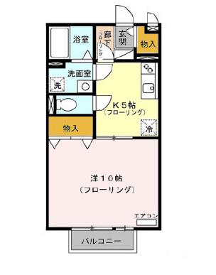 サンベルテ(1K/2階)の間取り写真